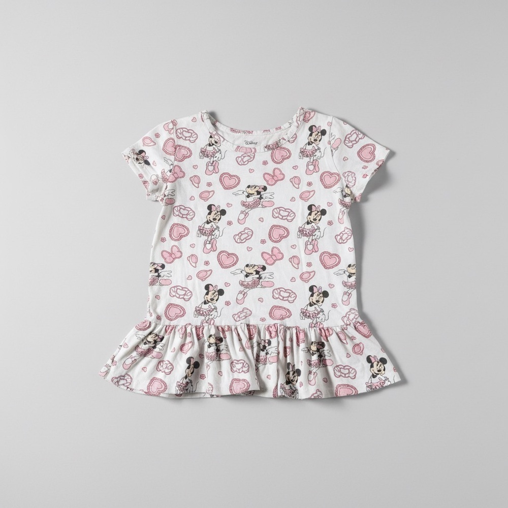 Disney Minnie Mouse Pink and White Tee